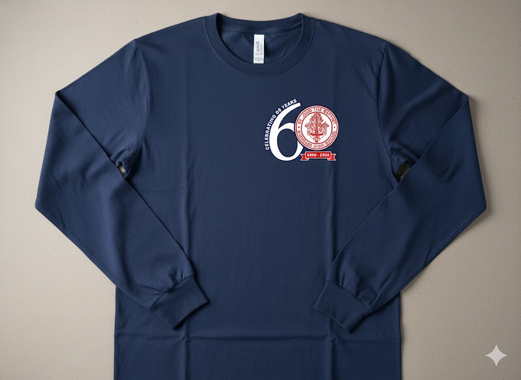 60-Year Anniversary Long Sleeve Tee (navy)