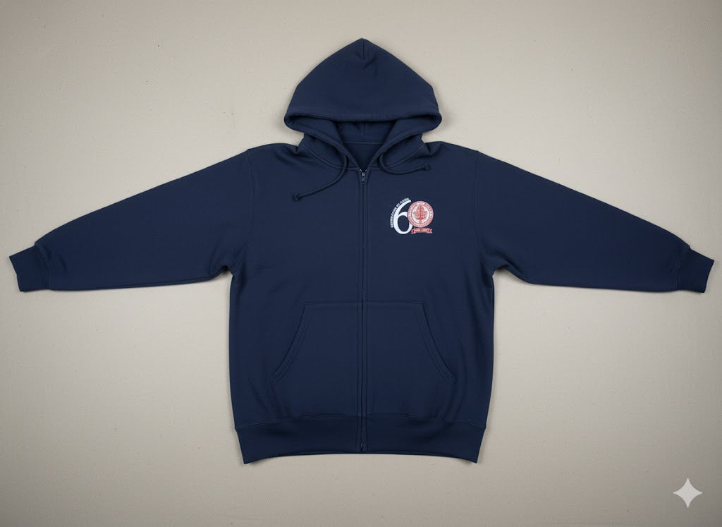 60-Year Anniversary Full-Zip Hoodie (Navy)
