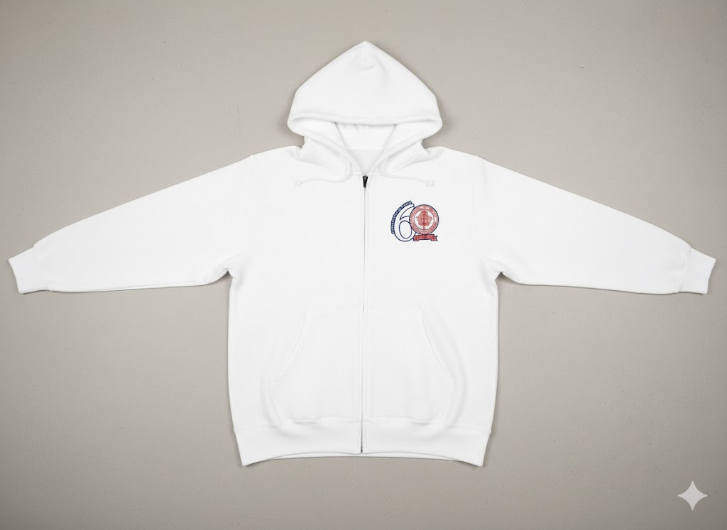 60-Year Anniversary Full-Zip Hoodie (White)
