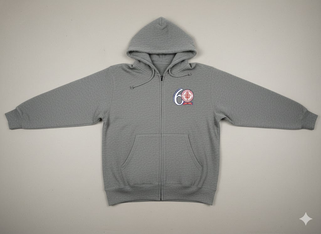 60-Year Anniversary Full-Zip Hoodie (Heather Grey)